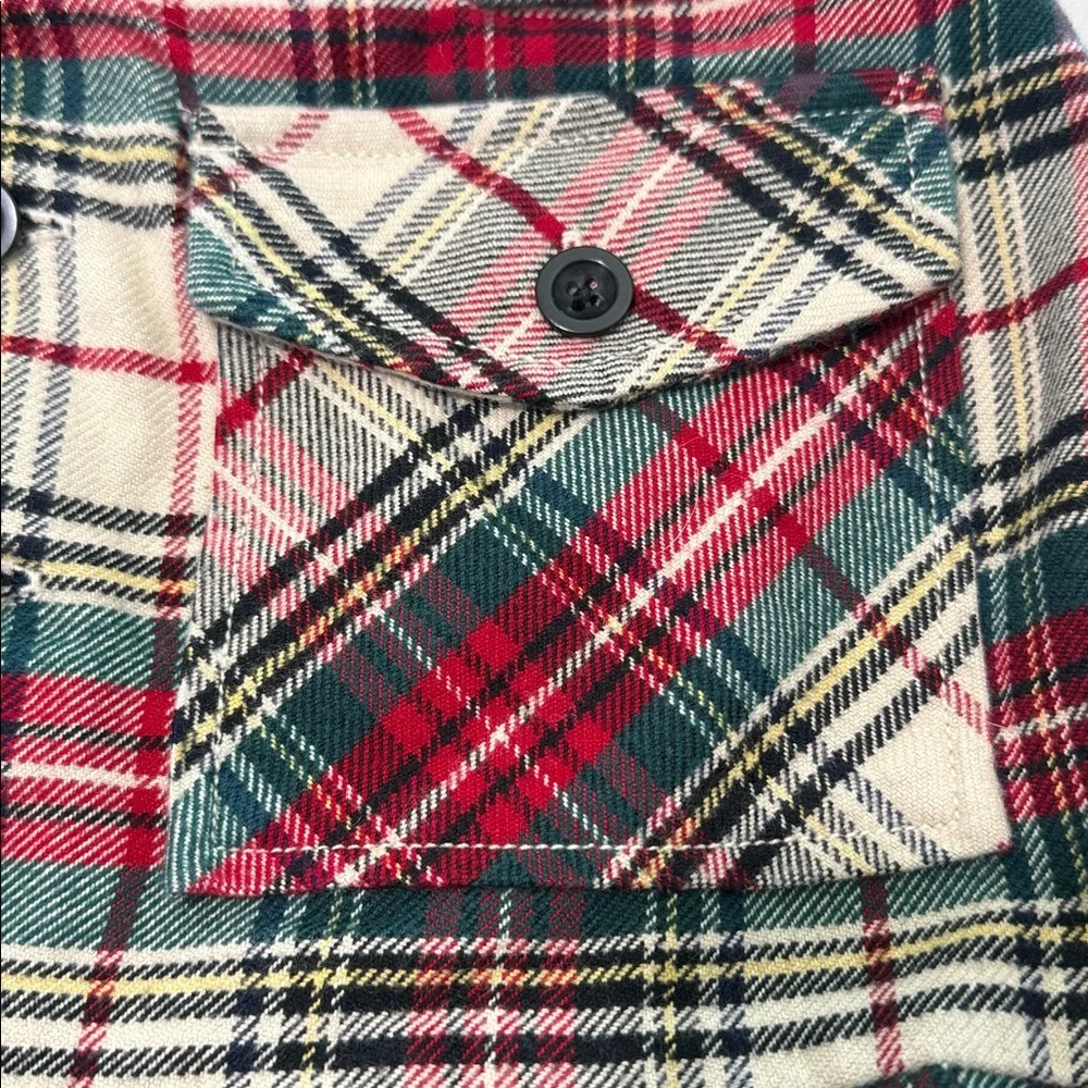 Ralph Lauren Girls Red Plaid Ruffle Mini Skirt Size 14 Preppy Tartan Wool Blend